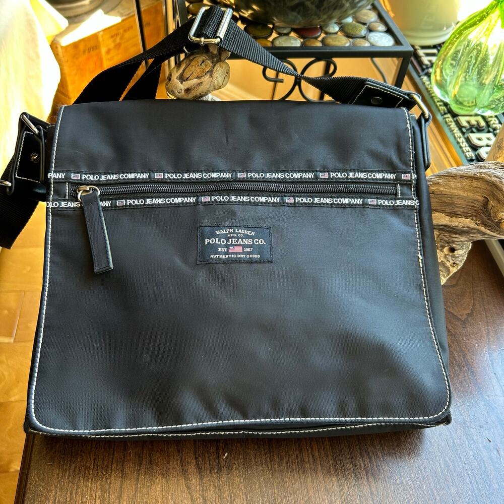Polo by Ralph Lauren Black Crossbody Messenger Bag